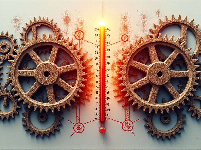 An infographic comparing a sluggish metabolism (depicted as a rusty gear mechanism) to an active one (shiny gears with fiery energy). Red arrows indicate calorie burn pathways, while a thermometer shows rising heat output, visually linking cold exposure to metabolic acceleration.
