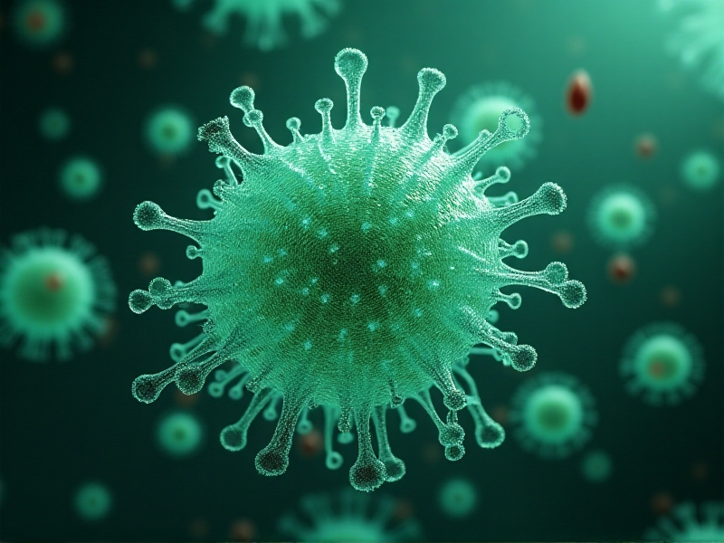 A highly detailed microscopic view of T-cells proliferating in a vibrant biological environment, with glowing cell membranes, intricate cytoskeletal structures, and surrounding red blood cells, illuminated under cool-toned laboratory lighting to emphasize scientific precision.