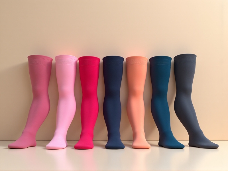 Assorted neoprene compression sleeves for knees and elbows displayed on a neutral background, showcasing varying thicknesses and colors. The clean, minimalist composition emphasizes product diversity and functional design, with soft shadows adding depth.