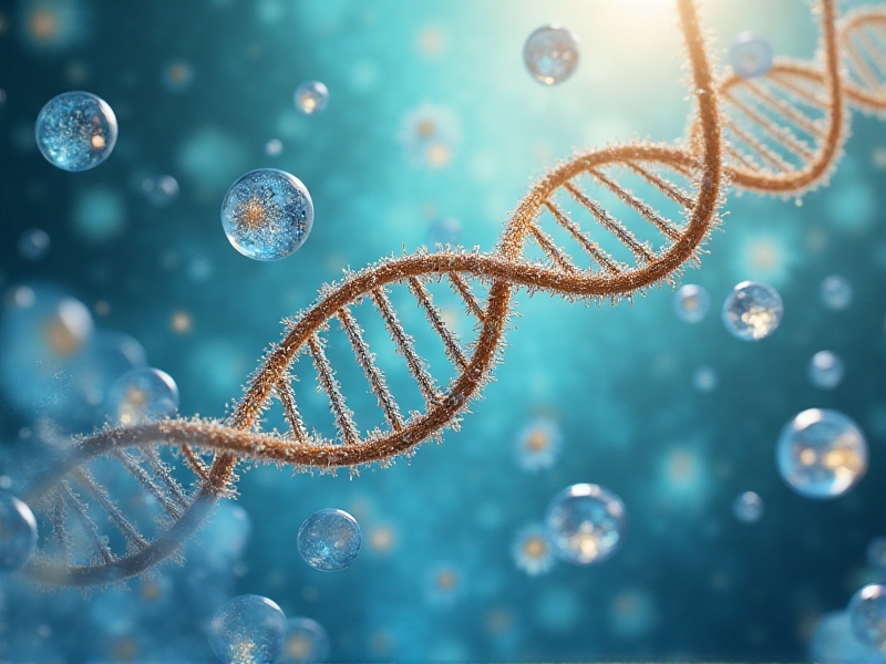 A vibrant digital illustration of CSPs (crystalline blue structures) binding to helical RNA strands (golden yellow) within a cell cytoplasm. Damaged RNA sections repair under the protein's influence, with dynamic motion lines suggesting molecular interaction, set against a backdrop of floating ribosomes and mitochondria.
