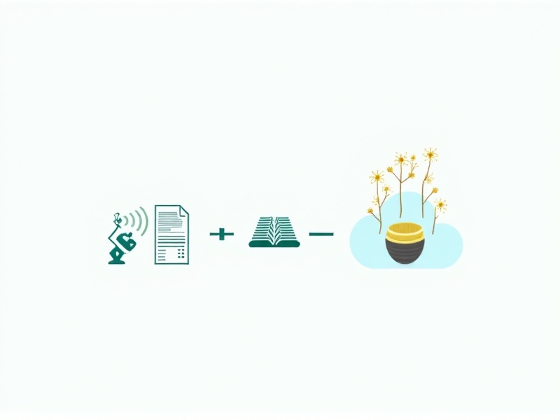 A digital illustration showing a flowchart of voice commands converted into text logs stored in a cloud database. The design uses clean lines, teal and gold accents, and icons representing microphones, servers, and beehives. The style is modern and infographic-like, with a focus on clarity and user-friendly technology.